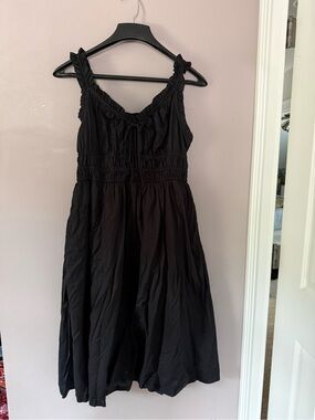 Old Navy Black Ruffled Strap Midi Dress